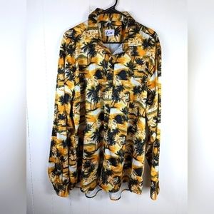 Enow Men's Hawaiian LS Shirt 2xl‎ Yellow & Black